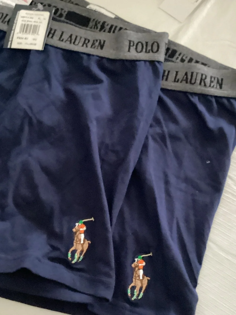Polo by Ralph Lauren Navy Boxer Briefs with Gray Logo Waistband NWT Size XL